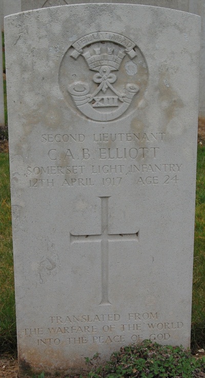 Charles Arthur Boileau Elliott gravestone at Duisans SMALL.JPG
