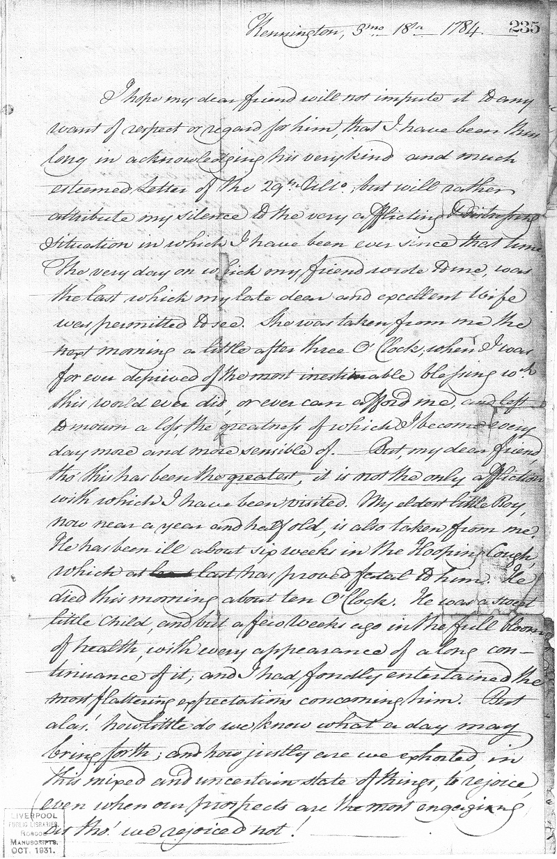 John Barton to William Roscoe, March 1784 (R.C.235) p1.jpg