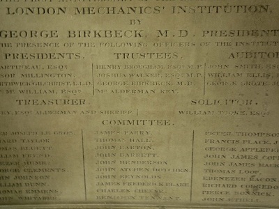 John Barton's name on the foundation stone for Birkbeck College 2.jpg