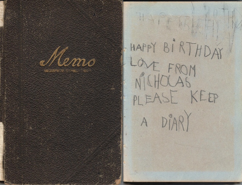 Ronald Barton War Diary v1 cover & inscription - Small.jpg